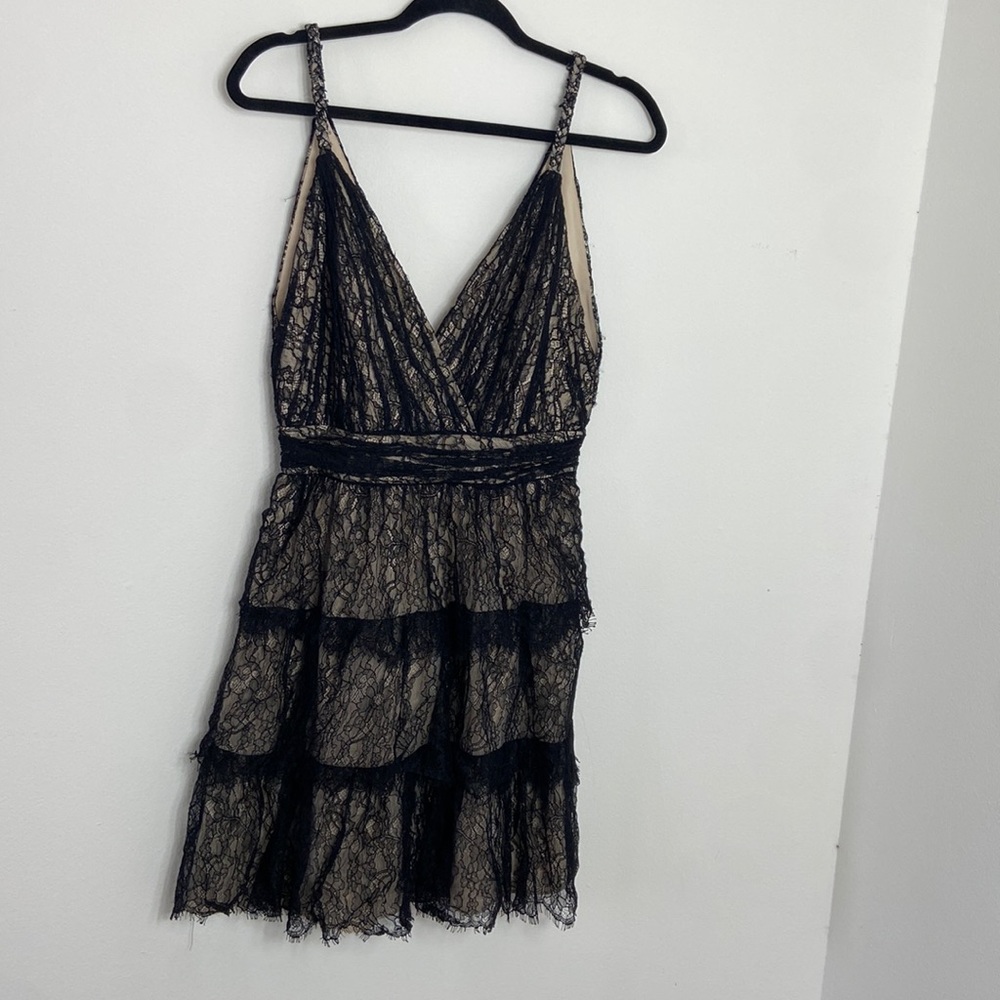 Alice & Olivia Olive Lace Dress in Black & Sesame